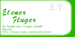 elemer fluger business card