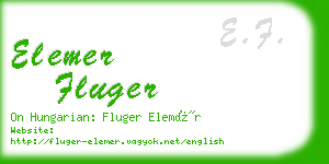 elemer fluger business card